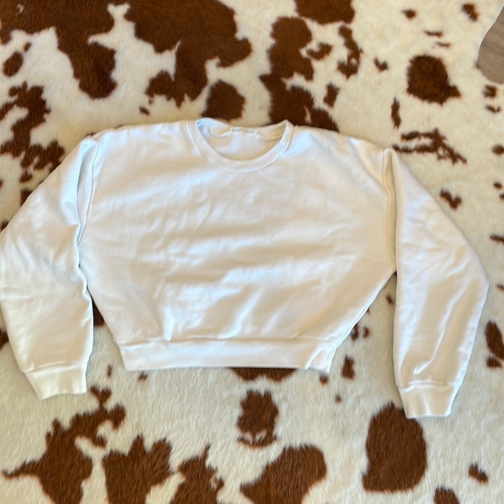 Reformation Jeans White Cropped Sweatshirt